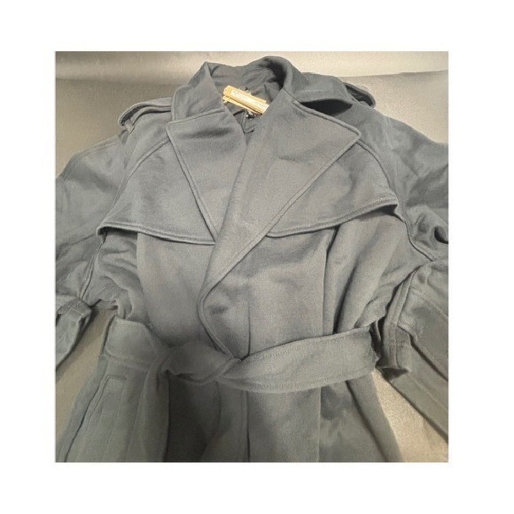 Skims NEW Boyfriend Fleece Oversized Trench Coat In Washed Onyx X-Small $248